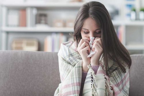 woman with flu