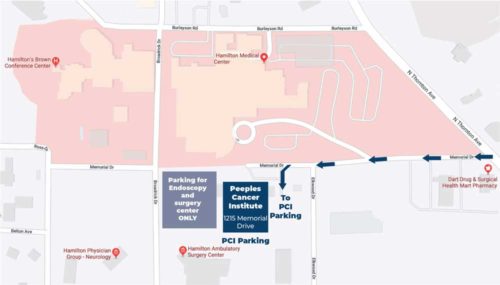 Peeples Cancer Institute Map