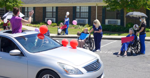 Quinton Memorial Health and Rehabilitation hosted a parade for residents and family members