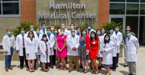 Hamilton Internal Medicine Clinic - group shot of resident physicians wearing masks
