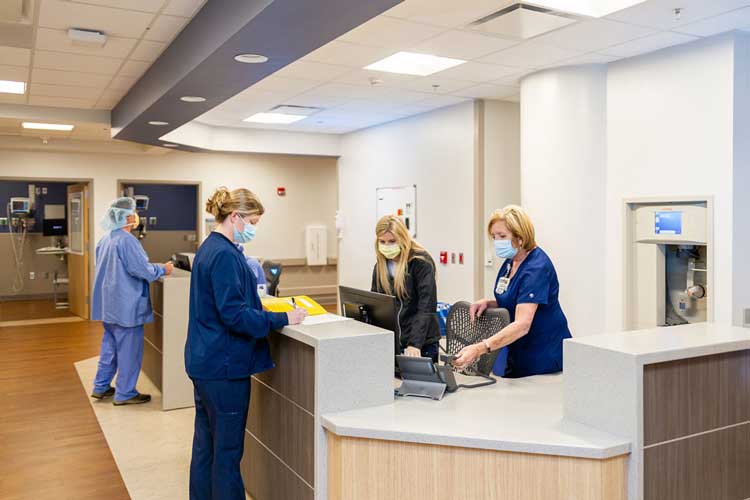 nurses at nursing station inside Bandy Endoscopy Center - screening colonoscopy for colon cancer