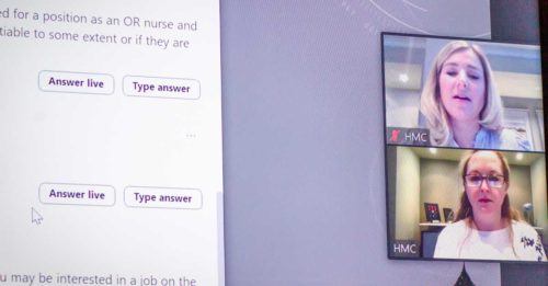 screen with nurses in webinar