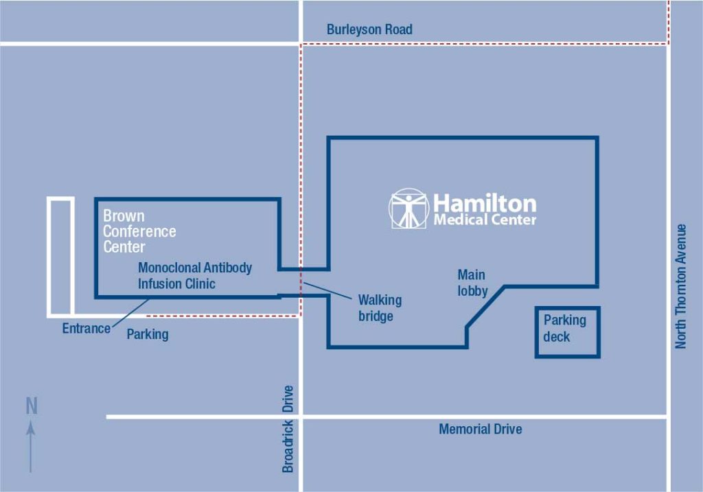 Monoclonal Antibody Infusion Center map in Dalton GA at Hamilton Medical Center