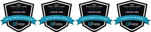 CareCheck award logos for cancer care at Hamilton Medical Center in Dalton, GA