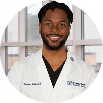 Dr. Kristopher Boone, a board-certified internal medicine physician. Dr. Boone is a hospitalist at Hamilton Medical Center in Dalton, GA.