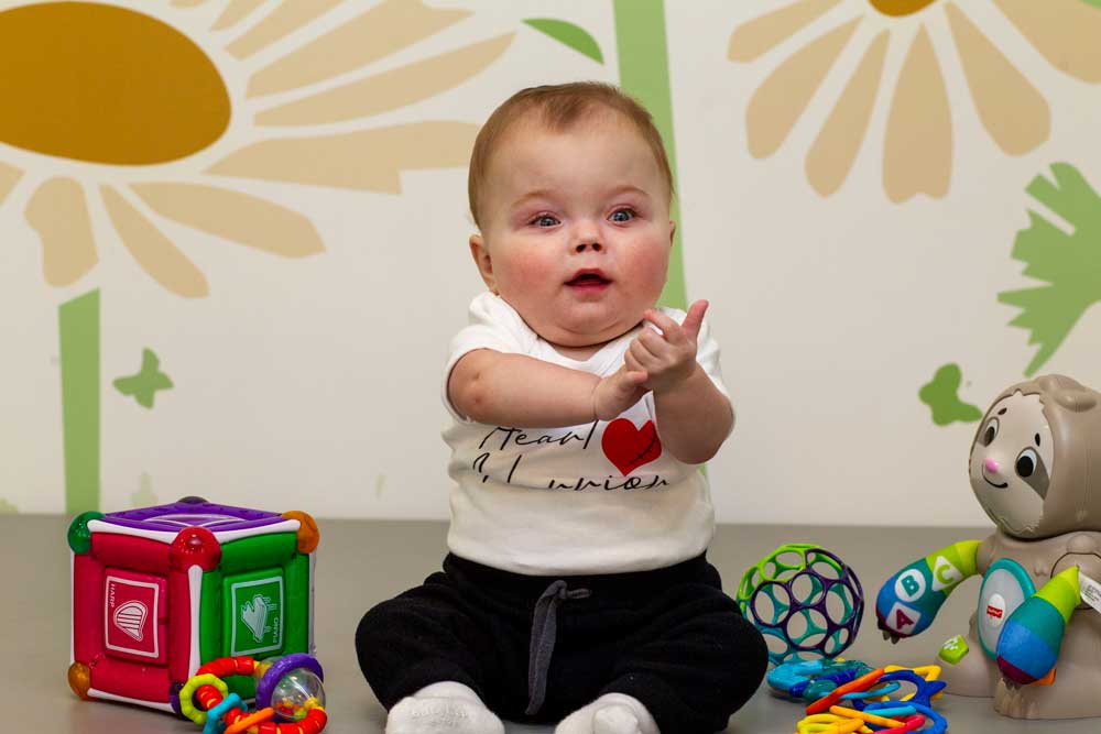 Liam Schusterick heart patient and does therapy at Anna Shaw Children's Institute